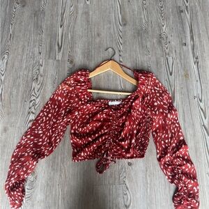 Red Patterned Women's Top